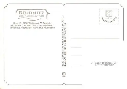 AK / Ansichtskarte Reudnitz_Mohlsdorf Christliche Ferienstaette Hallenbad Reudnitz Mohlsdorf