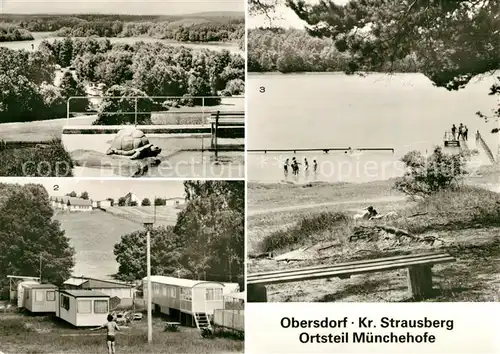 AK / Ansichtskarte Muenchehofe_Obersdorf Panorama Klobichsee Campingplatz Grosser Klobichsee 