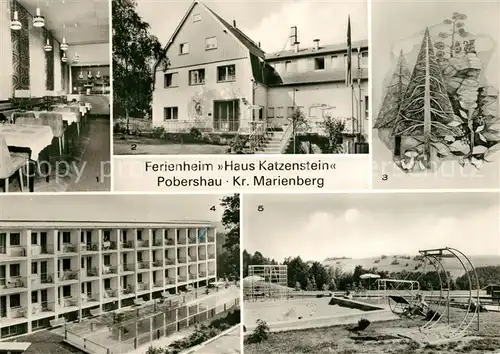 AK / Ansichtskarte Pobershau Ferienheim Haus Katzenstein Gaststaette Fresko Bettenhaus Spielplatz Pobershau