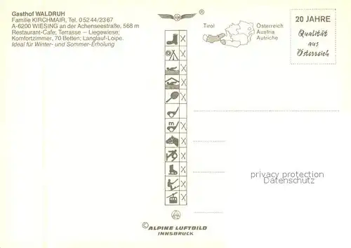 AK / Ansichtskarte Wiesing_Tirol Gasthof Waldruh Winterlandschaft Alpen Wiesing Tirol
