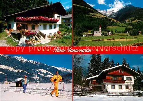 AK / Ansichtskarte St_Johann_Ahrntal Gaestehaus Pension Haus Tannengruen im Sommer und im Winter Langlaufloipe Alpen St_Johann_Ahrntal