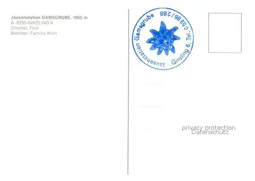 AK / Ansichtskarte Ginzling Jausenstation Gamsgrube Ginzling