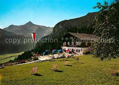 AK / Ansichtskarte Hippach Rasthaus Wasserfall Schnitzlwirt Alpenpanorama Hippach