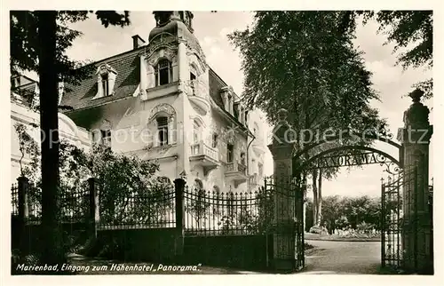 AK / Ansichtskarte Marienbad_Tschechien_Boehmen Eingang zum Hoehenhotel Panorama Marienbad_Tschechien