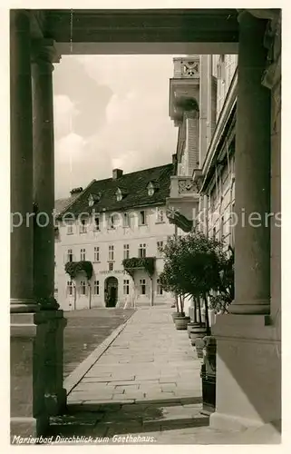 AK / Ansichtskarte Marienbad_Tschechien_Boehmen Durchblick zum Goethehaus Marienbad_Tschechien