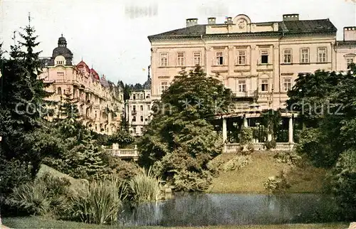 AK / Ansichtskarte Marienbad_Tschechien_Boehmen Parkanlagen mit Tepler Haus Marienbad_Tschechien