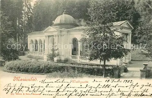 AK / Ansichtskarte Marienbad_Tschechien_Boehmen Waldquelle Marienbad_Tschechien