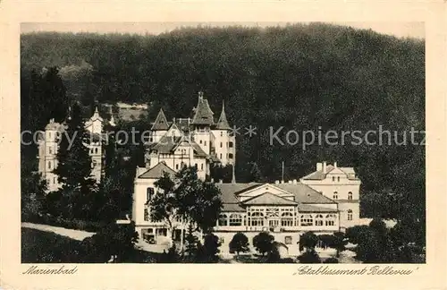 AK / Ansichtskarte Marienbad_Tschechien_Boehmen Etablissement Bellevue Marienbad_Tschechien