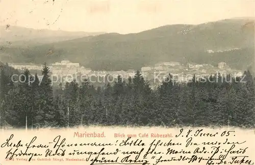 AK / Ansichtskarte Marienbad_Tschechien_Boehmen Blick vom Cafe Ruebezahl Marienbad_Tschechien