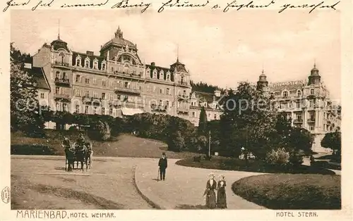 AK / Ansichtskarte Marienbad_Tschechien_Boehmen Hotel Weimar Hotel Stern Marienbad_Tschechien