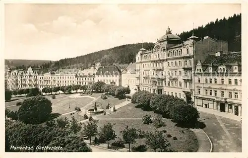 AK / Ansichtskarte Marienbad_Tschechien_Boehmen Goetheplatz Marienbad_Tschechien