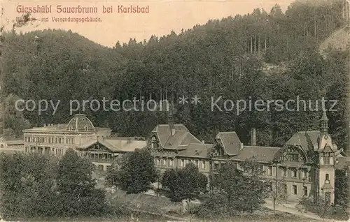 AK / Ansichtskarte Giesshuebl Sauerbrunn_Tschechien Beamten und Versendungsgebaeude Giesshuebl Sauerbrunn