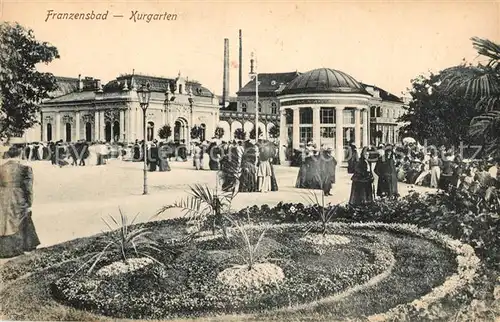 AK / Ansichtskarte Franzensbad_Boehmen Kurgarten Franzensbad_Boehmen