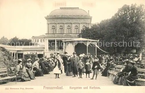 AK / Ansichtskarte Franzensbad_Boehmen Kurgarten und Kurhaus Franzensbad_Boehmen