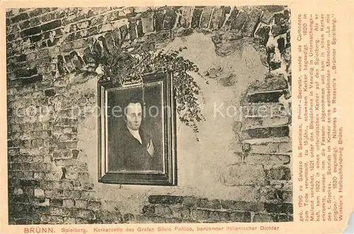 AK / Ansichtskarte Bruenn_Brno Spielberg Kerkerzelle des Grafen Silvio Pellico Bruenn_Brno