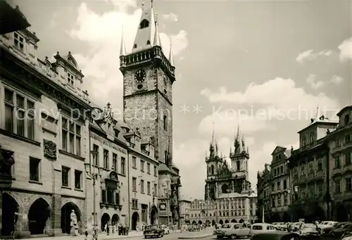 AK / Ansichtskarte Prag_Prahy_Prague Altstaedter Ring und Teynkirche Prag_Prahy_Prague