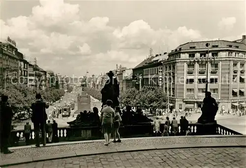 AK / Ansichtskarte Prag_Prahy_Prague Wenzelsplatz von der Rampe des Nationalmuseums Prag_Prahy_Prague