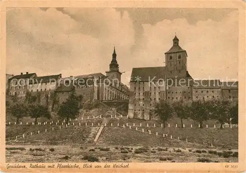 AK / Ansichtskarte Graudenz_Westpreussen Rathaus mit Pfarrkirche  Graudenz_Westpreussen
