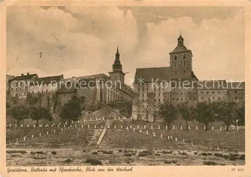 AK / Ansichtskarte Graudenz_Westpreussen Rathaus mit Pfarrkirche Graudenz_Westpreussen