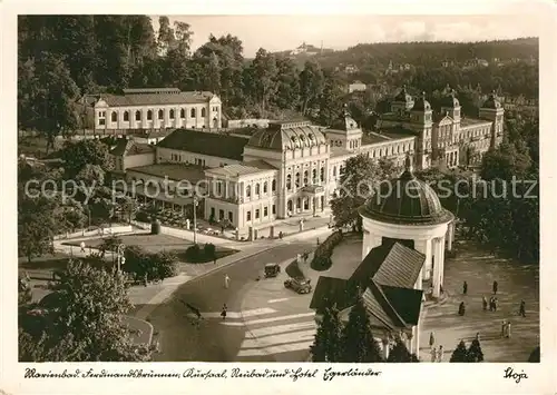 AK / Ansichtskarte Marienbad_Tschechien_Boehmen Ferdinandsbrunnen Kursaal Neubad und Hotel Egerlaender Marienbad_Tschechien