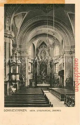 AK / Ansichtskarte Donaueschingen Stadtkirche innen Donaueschingen