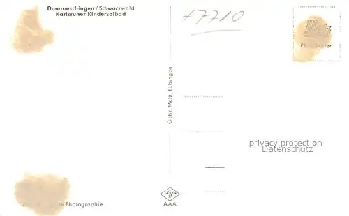 AK / Ansichtskarte Donaueschingen Karlsruher Kindersolbad Donaueschingen