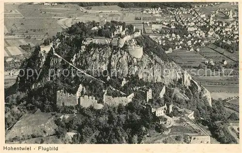 AK / Ansichtskarte Hohentwiel Fliegeraufnahme mit Festungsruine Hohentwiel