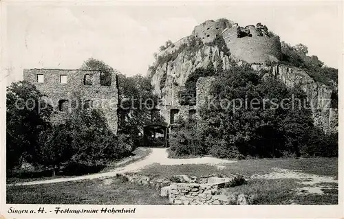 AK / Ansichtskarte Singen_Hohentwiel Festungsruine  Singen Hohentwiel
