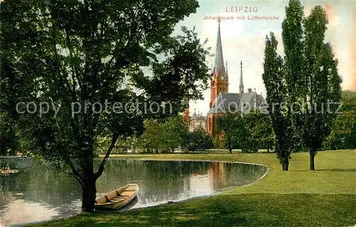 AK / Ansichtskarte Leipzig Johannapark mit Lutherkirche Leipzig