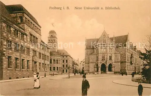 AK / Ansichtskarte Freiburg_Breisgau Universitaet und Bibliothek Freiburg Breisgau