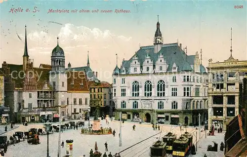AK / Ansichtskarte Halle_Saale Marktplatz mit Rathaus Halle_Saale