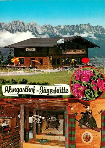 AK / Ansichtskarte Ellmau_Tirol Almgasthof Jaegerhuette Wilder Kaiser Kaisergebirge Ellmau Tirol