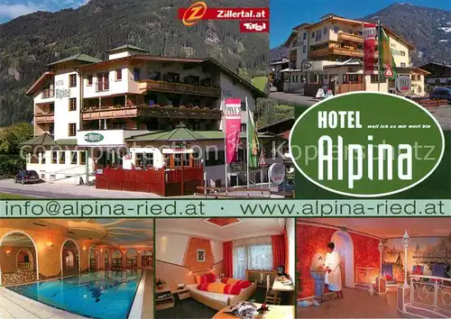 AK / Ansichtskarte Ried_Zillertal Hotel Alpina Hallenbad Fremdenzimmer Sauna Ried_Zillertal