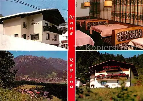 AK / Ansichtskarte Buerserberg_Vorarlberg Gaestehaus Pension Haus Regina Gastraum Alpenpanorama Buerserberg Vorarlberg