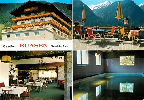 AK / Ansichtskarte Neukirchen_Grossvenediger Gasthof Buasen Restaurant Terrasse Hallenbad Alpen Neukirchen Grossvenediger