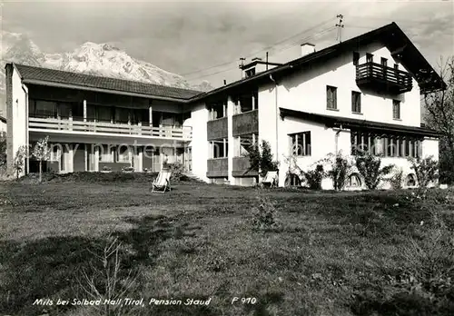 AK / Ansichtskarte Mils_Hall Pension Staud Alpen Mils_Hall