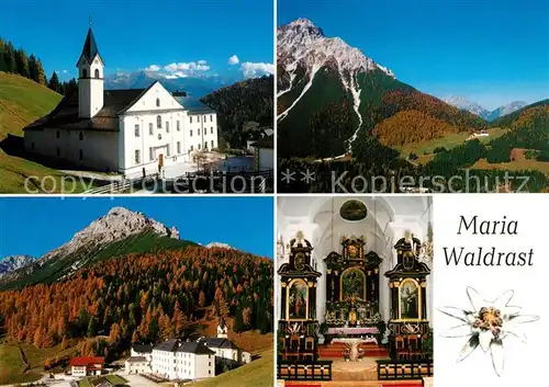 AK / Ansichtskarte Matrei_Osttirol Wallfahrtskirche Maria Waldrast Herbstimmung Landschaftspanorama Alpen Matrei_Osttirol
