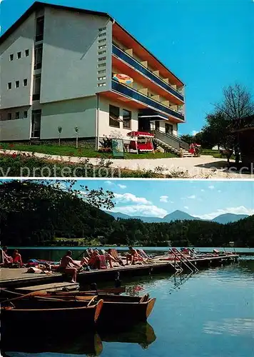 AK / Ansichtskarte Klopeinersee Hotel Reichmann Strandbad Badesteg Klopeinersee