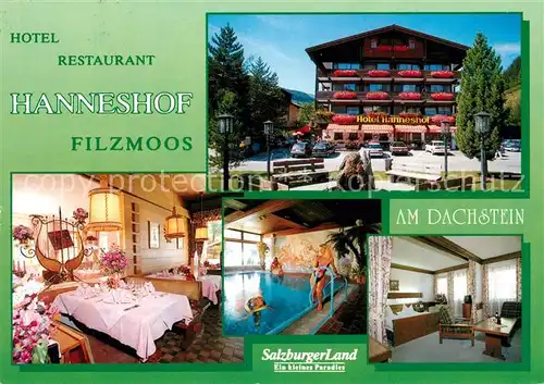 AK / Ansichtskarte Filzmoos Hotel Restaurant Hanneshof am Dachstein Restaurant Hallenbad Filzmoos