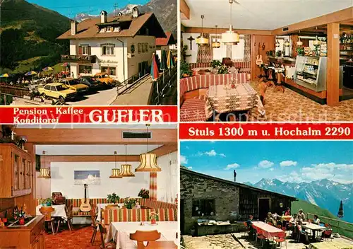 AK / Ansichtskarte Moos_Passeier Pension Kaffee Konditorei Gufler Terrasse Fernsicht Alpen Moos Passeier