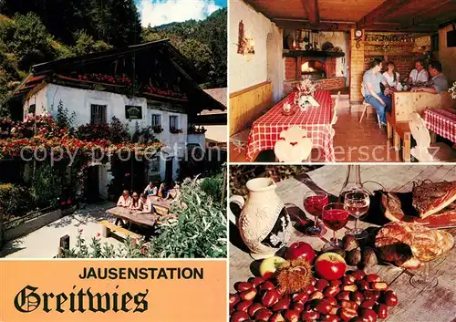 AK / Ansichtskarte Lana_Meran Jausenstation Greitwies Gaststube Vesperplatte Lana_Meran