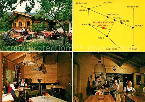 AK / Ansichtskarte Nals_Bozen Jausenstation Pircher Gaststube Gartenterrasse Nals_Bozen