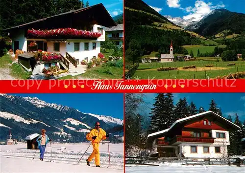 AK / Ansichtskarte St_Johann_Ahrntal Gaestehaus Pension Haus Tannengruen im Sommer und im Winter Langlaufloipe St_Johann_Ahrntal