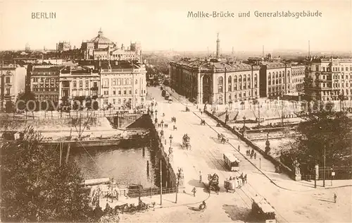 AK / Ansichtskarte Berlin Moltke Bruecke und Generalstagsgebaeude Strassenbahnen Berlin
