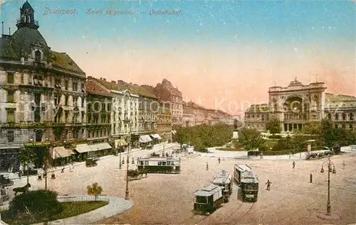 AK / Ansichtskarte Budapest Ostbahnhof Strassenbahnen Budapest