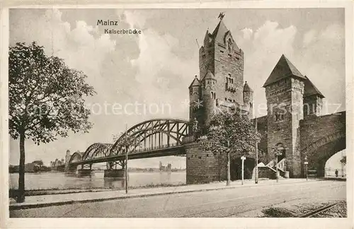 AK / Ansichtskarte Mainz_Rhein Kaiserbruecke Mainz Rhein