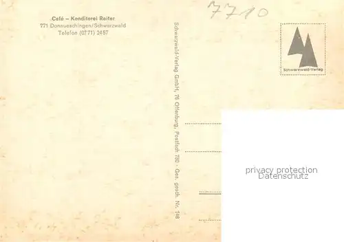 AK / Ansichtskarte Donaueschingen Cafe Reiter Donaueschingen