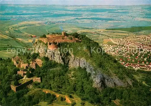 AK / Ansichtskarte Hohentwiel Fliegeraufnahme Burgruine bei Singen Hohentwiel