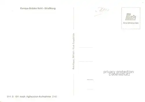 AK / Ansichtskarte Kehl_Rhein Europabruecke Strassburg Kehl_Rhein