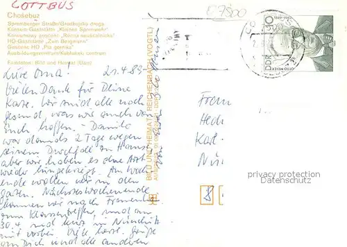 AK / Ansichtskarte Cottbus Spremberger Strasse Restaurants Ausbildungszentrum Cottbus